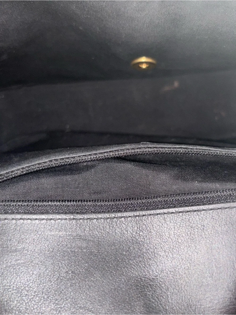 CHANEL Black Quilted Leather Shoulder Bag with Gold CC Turn-Lock